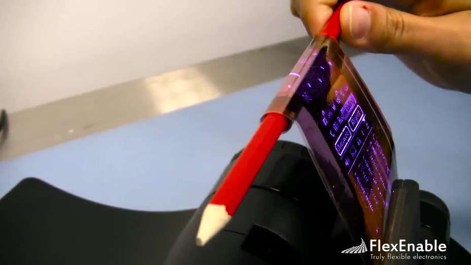 Flexible AMOLED display that can be rolled around a pencil